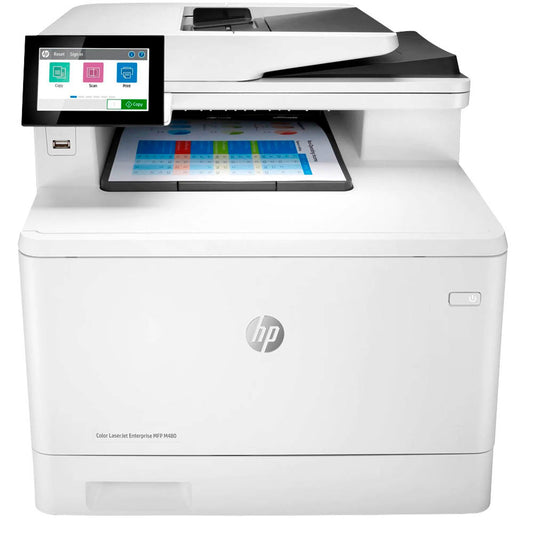 HP Color LaserJet Enterprise M480f 4 in 1 Farblaser-Multifunktionsdrucker weiß | 3QA55A