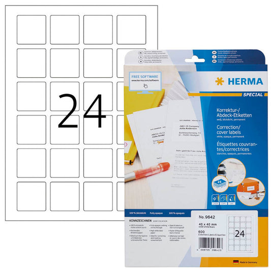 HERMA QR-Code-Etiketten weiß 40,0 x 40,0 mm | 9642 | 1 Pack = 25 Blatt