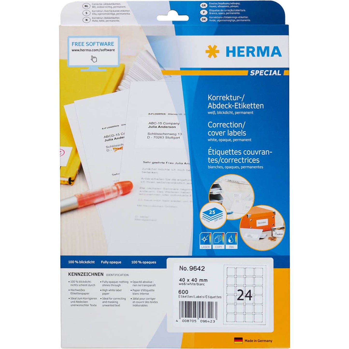 HERMA QR-Code-Etiketten weiß 40,0 x 40,0 mm | 9642 | 1 Pack = 25 Blatt