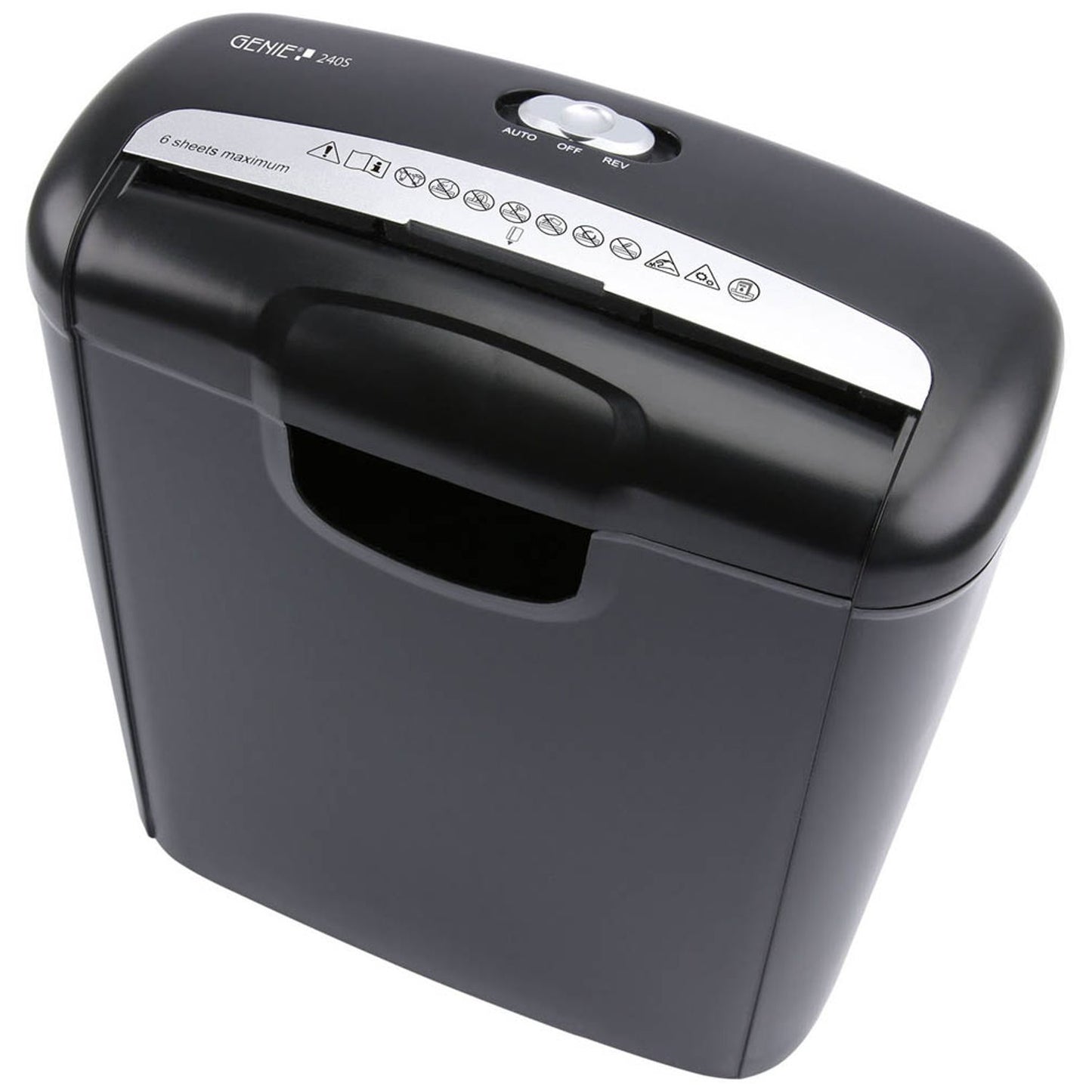 GENIE 240 S Aktenvernichter mit Streifenschnitt P-2, 6 mm, bis , schwarz | 12471