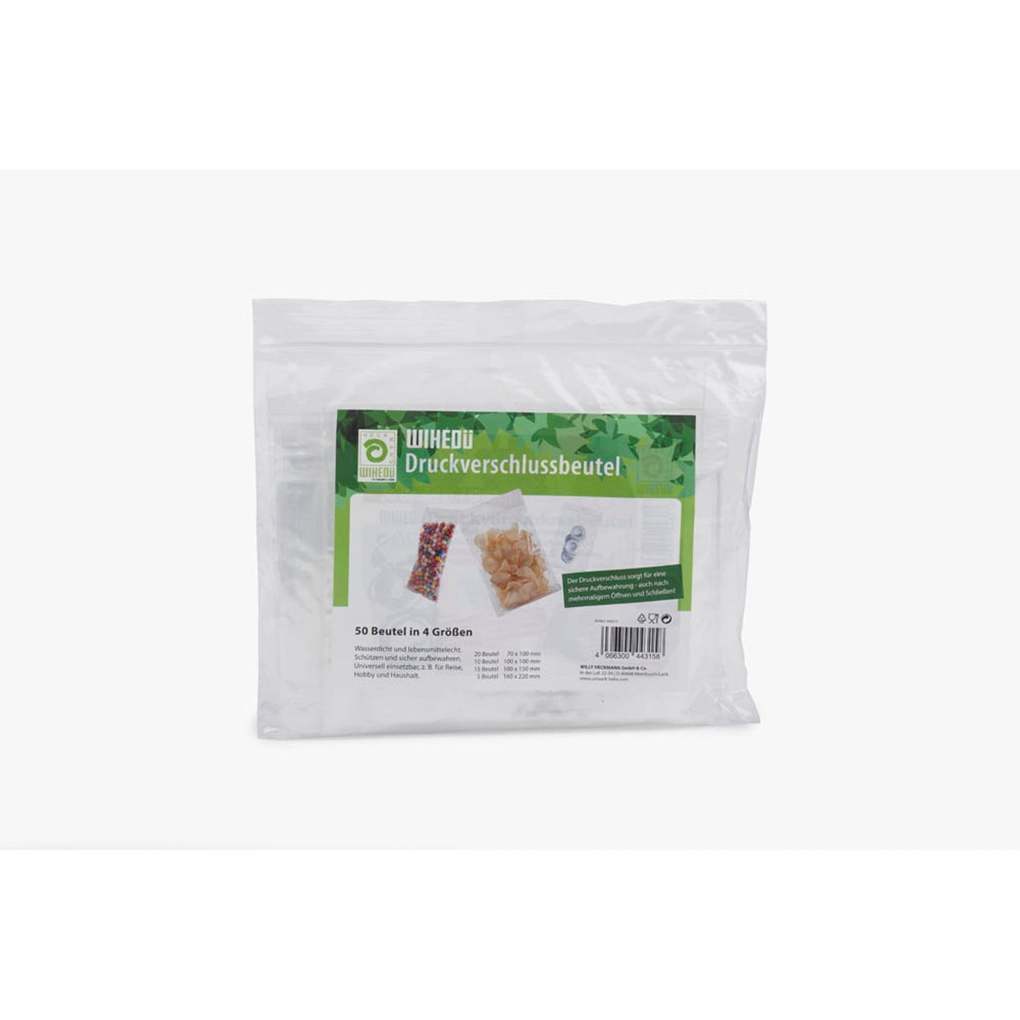 WIHEDÜ Druckverschlussbeutel-Set 50 µm 7,0 - 16,0 x 10,0 - 22,0 cm | 440315 | 1 Set = 50 St.