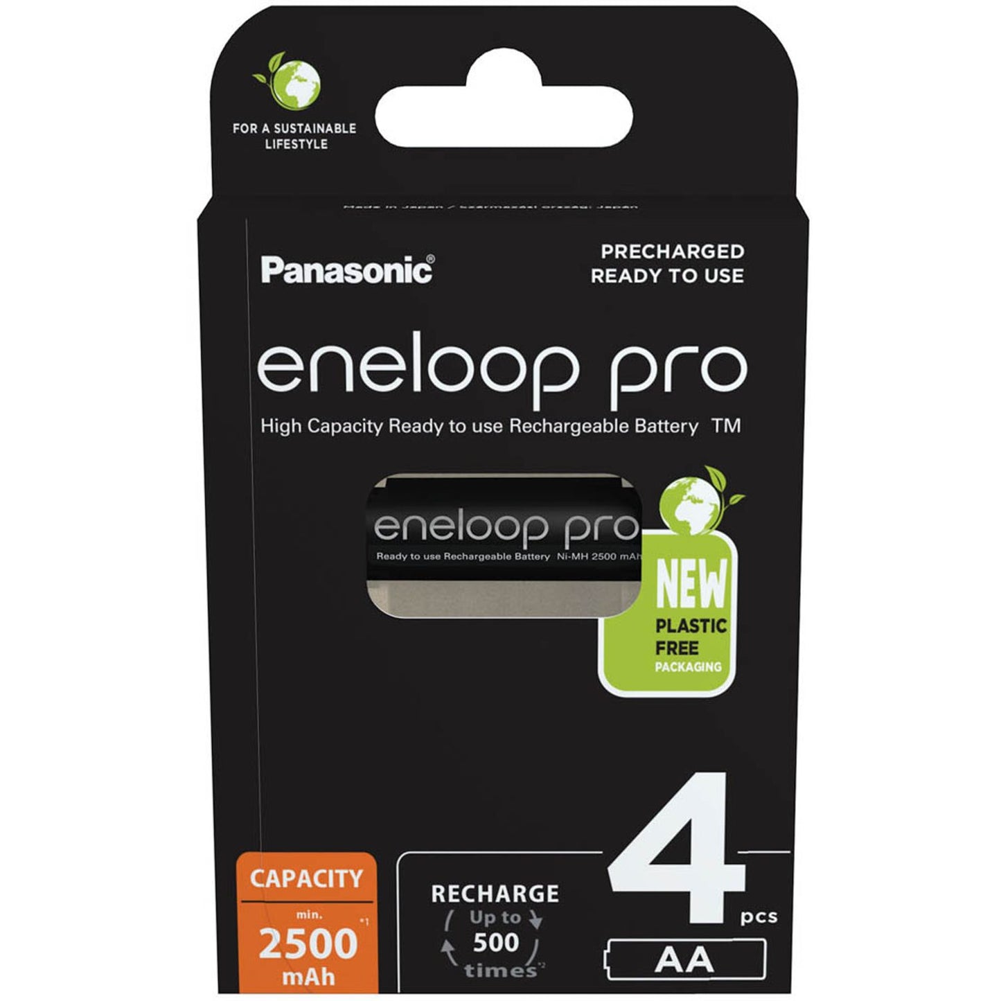 eneloop Akkus pro Mignon AA 2.500 mAh | 52333199 | 1 Pack = 4 St.