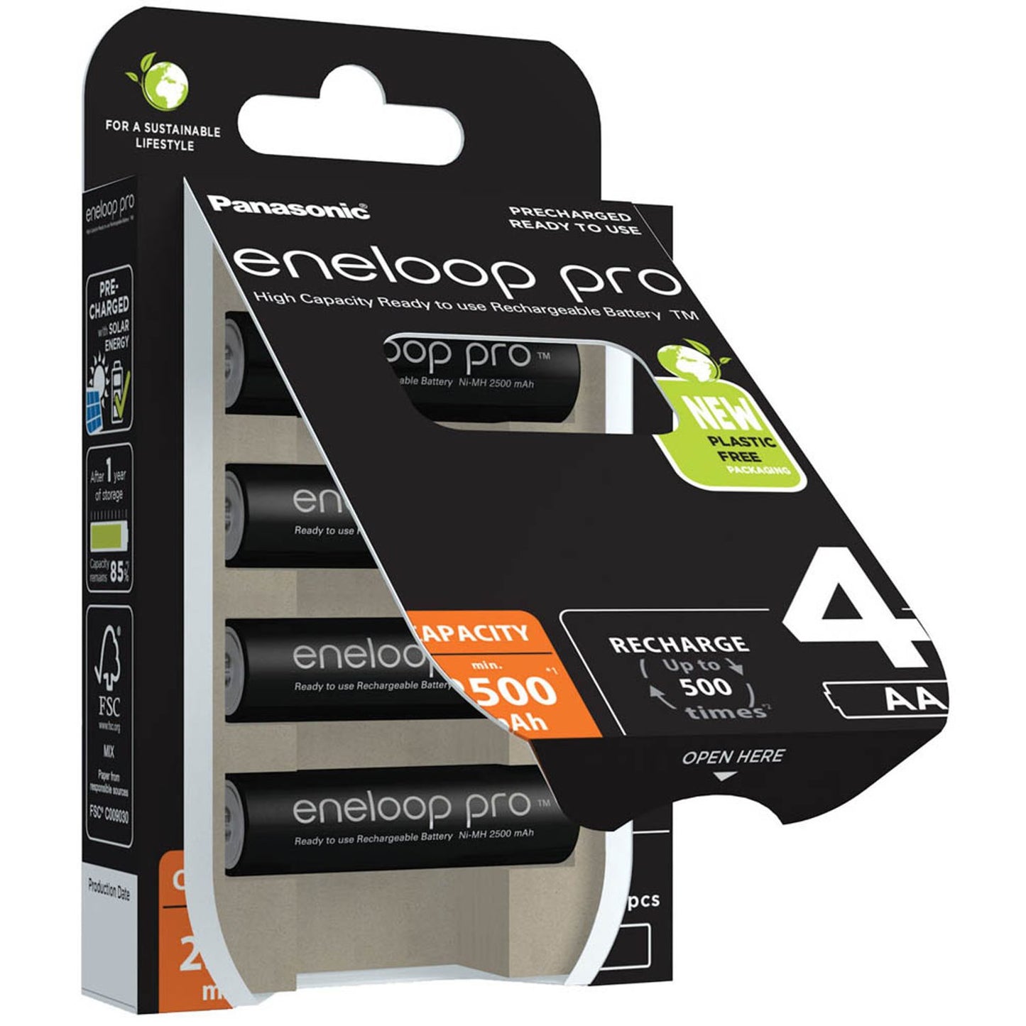 eneloop Akkus pro Mignon AA 2.500 mAh | 52333199 | 1 Pack = 4 St.
