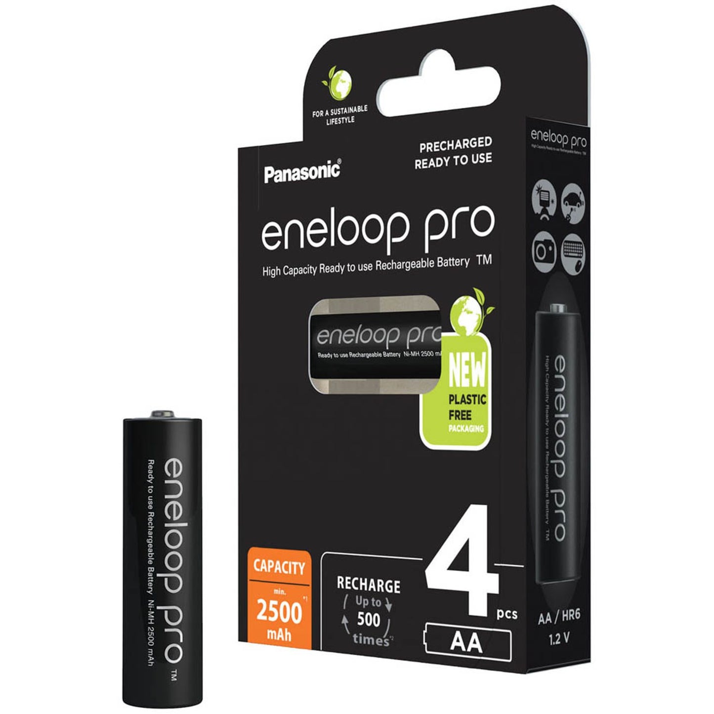eneloop Akkus pro Mignon AA 2.500 mAh | 52333199 | 1 Pack = 4 St.