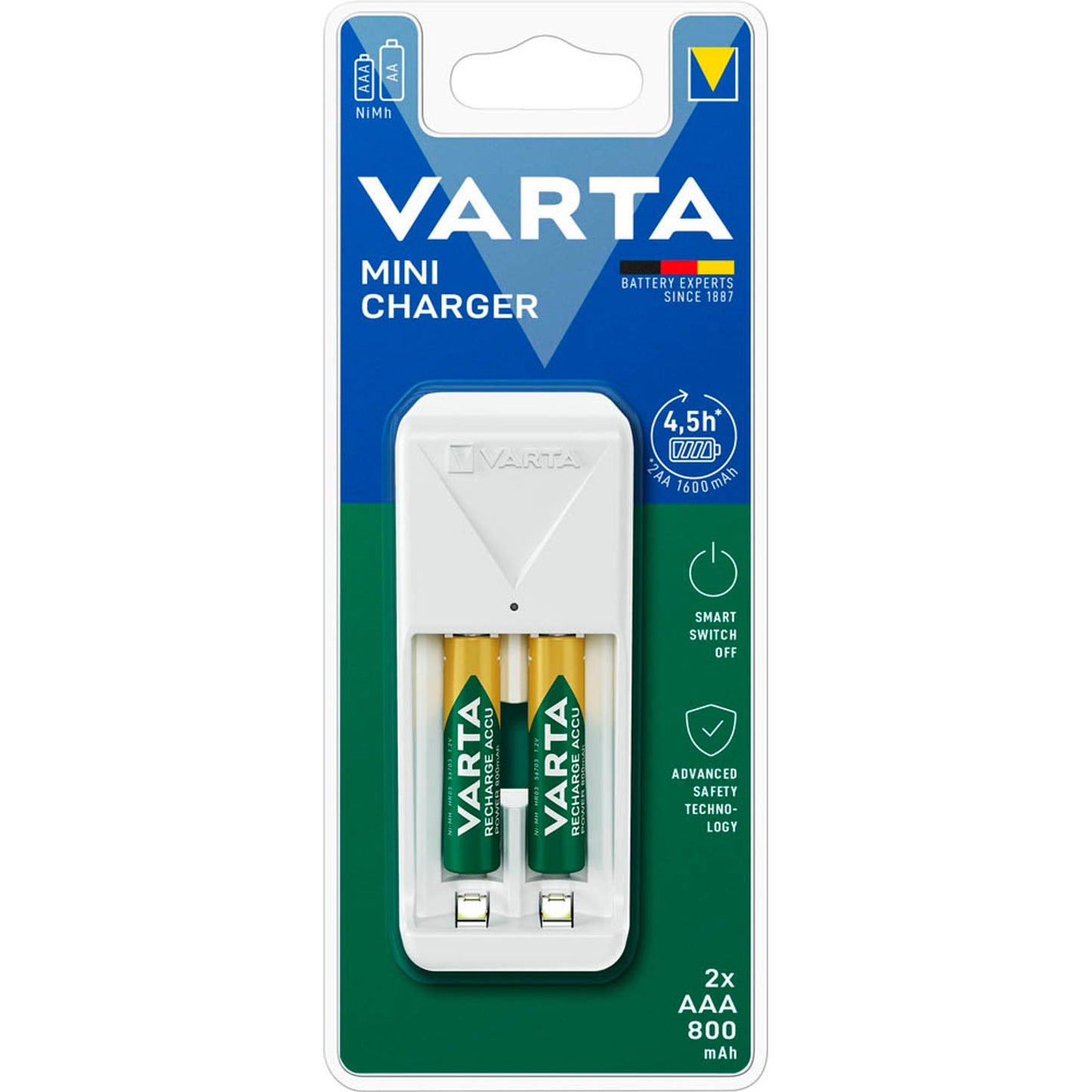 VARTA Mini Charger Akku-Schnellladegerät inkl. Akkus | 57656201421