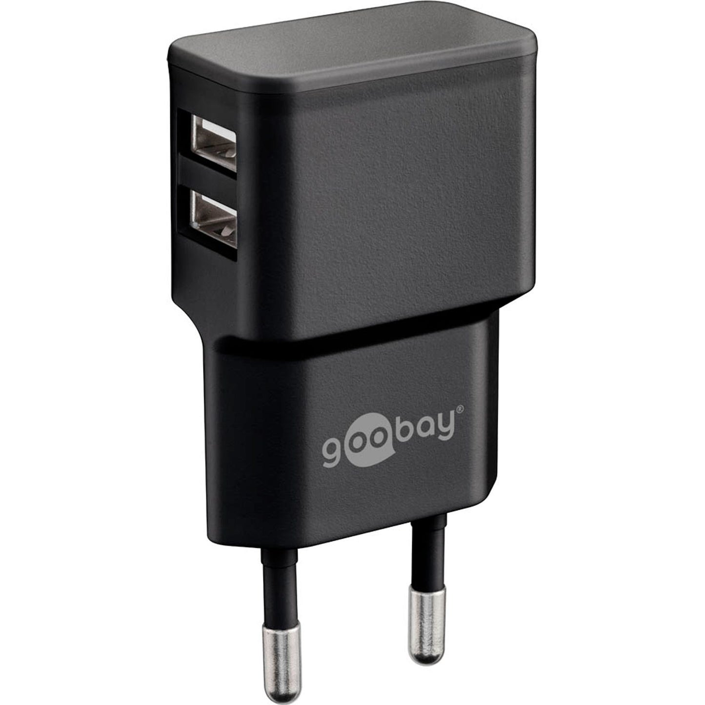 goobay Ladekabel mit Adapter schwarz, Kabellänge: 1,0 m, 12 Watt | 44986