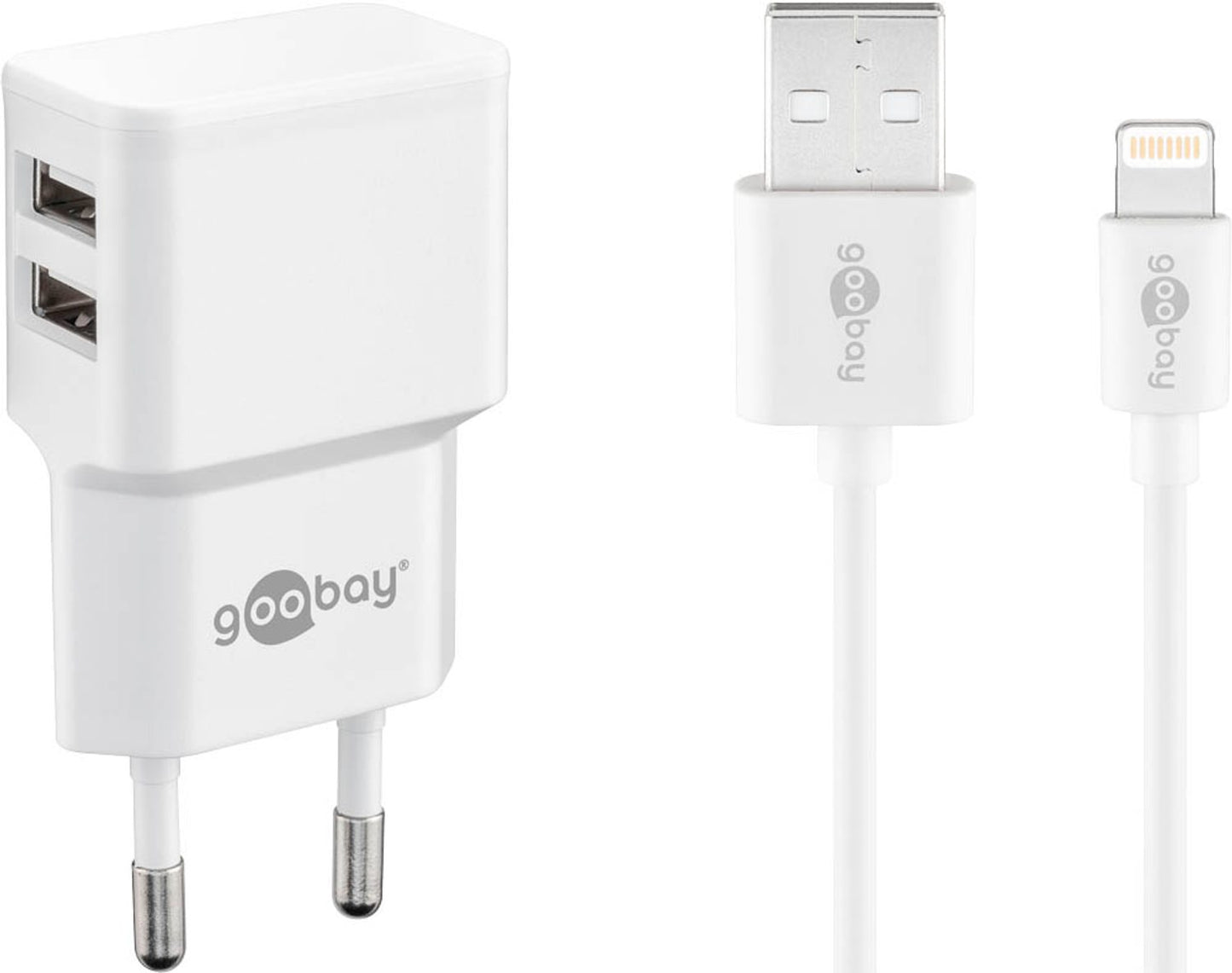 goobay Ladekabel mit Adapter, 12 Watt