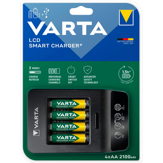 VARTA LCD SMART CHARGER+ Akku-Ladegerät inkl. Akkus | 57684101441