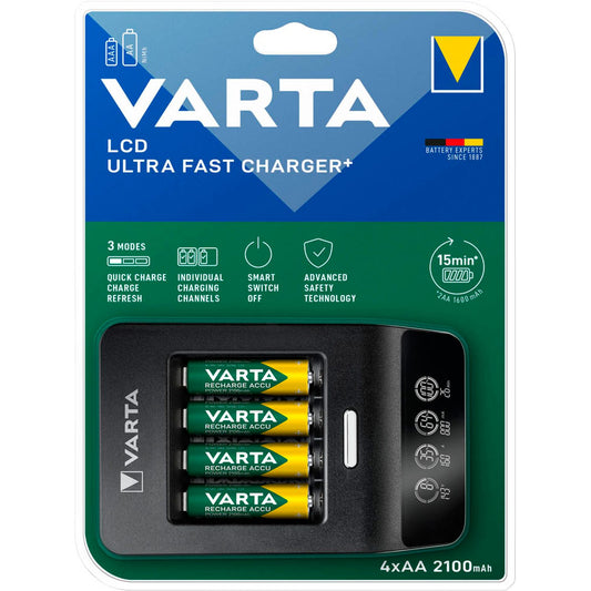VARTA LCD ULTRA FAST CHARGER+ Akku-Schnellladegerät inkl. Akkus | 57685101441