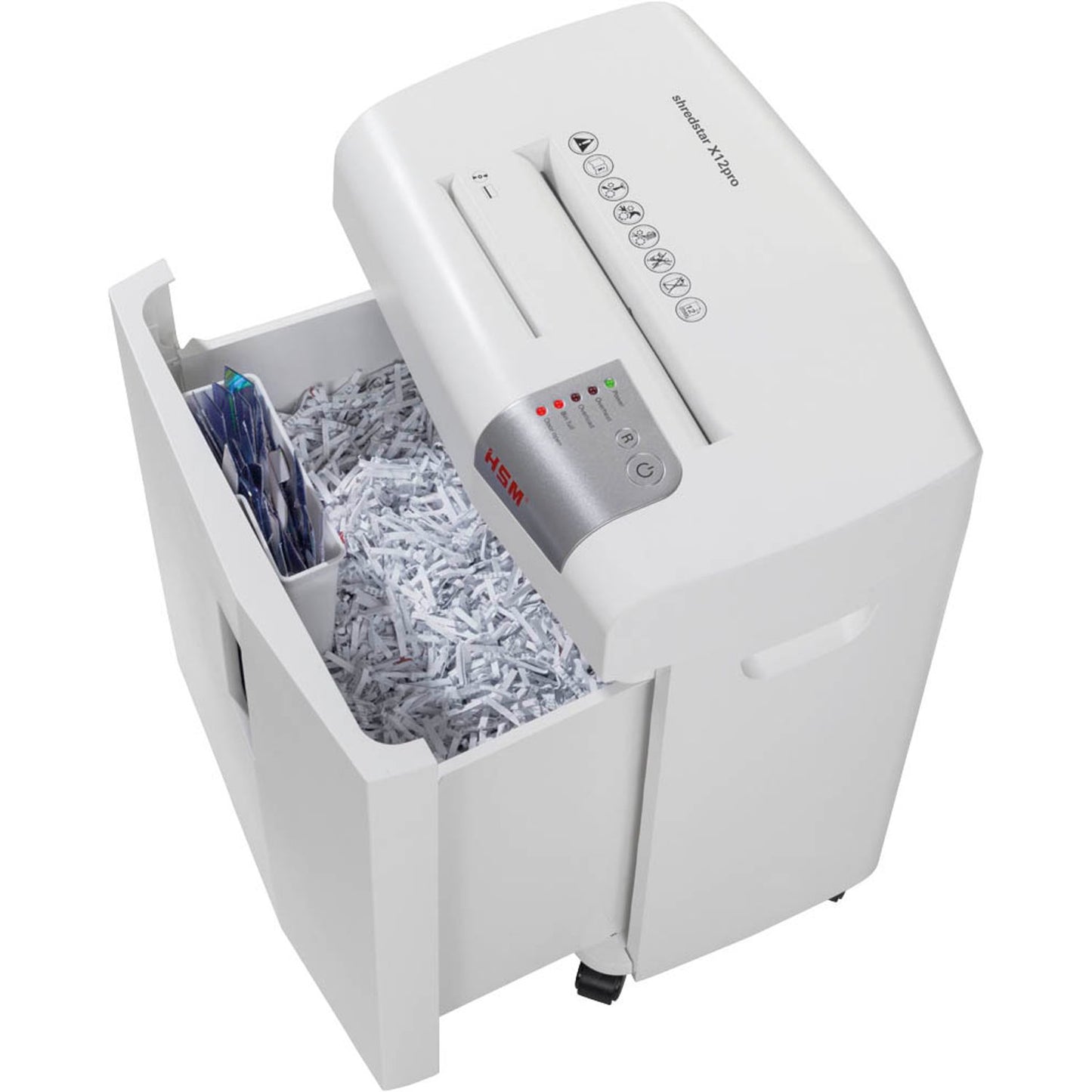 HSM shredstar X12pro Aktenvernichter mit Partikelschnitt P-5, 2 x 15 mm, bis , weiß | 1033121