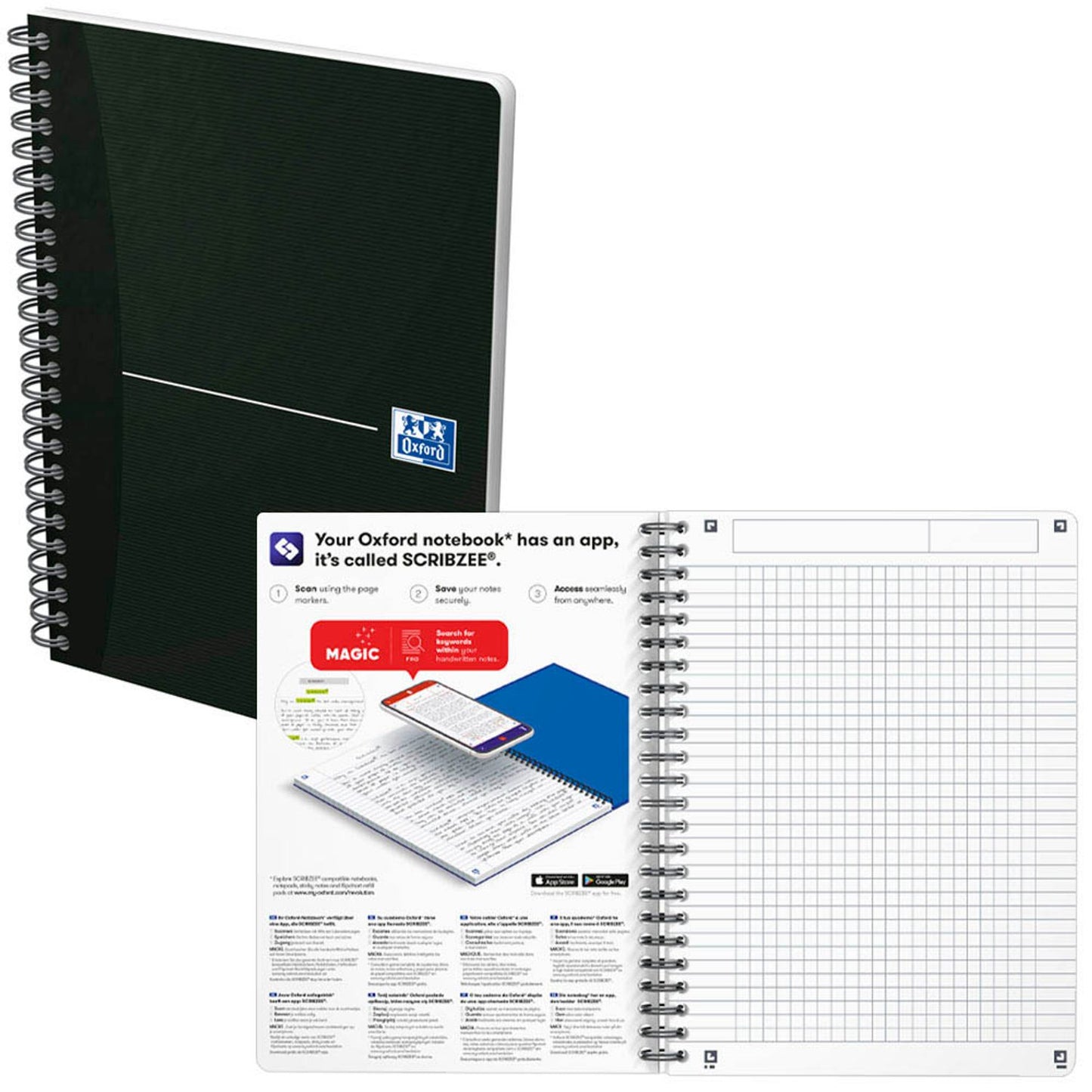 OXFORD Collegeblock Office Essentials Kleinformat kariert DIN A5 ohne Rand | 100102565