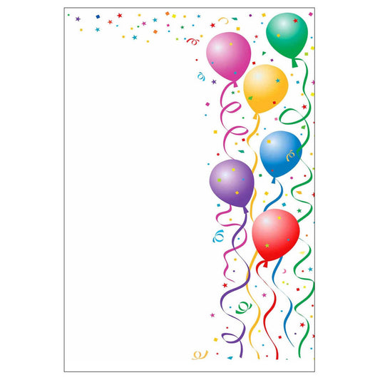 LUMA Motivpapier bunte Luftballon Motiv DIN A4 100 g/qm | AM BPA 09 | 1 Pack = 50 Blatt