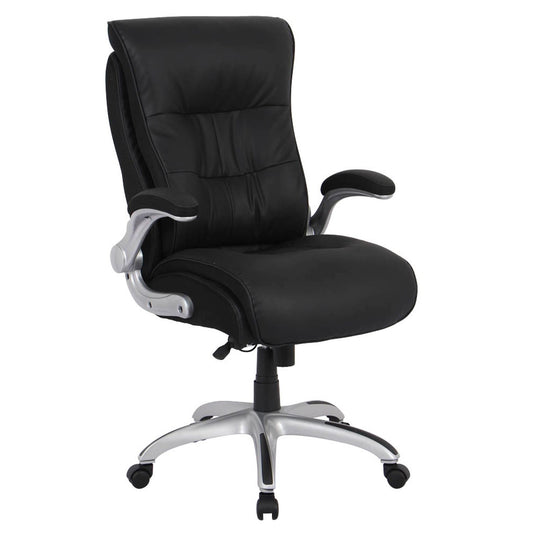 neutral XXL Chefsessel, Kunstleder schwarz, Gestell silber | 10004
