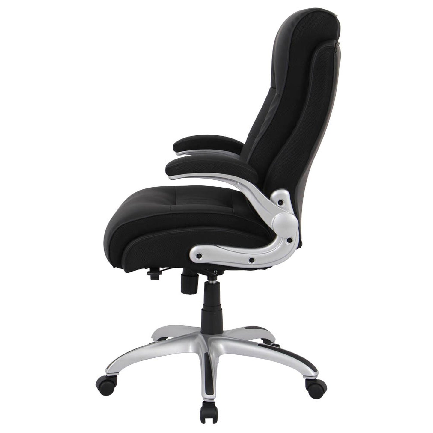 neutral XXL Chefsessel, Kunstleder schwarz, Gestell silber | 10004