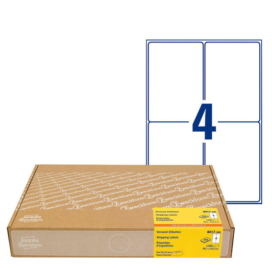AVERY Zweckform Versandetiketten weiß 99,1 x 143,5 mm | 8017-300 | 1 Pack = 300 Blatt