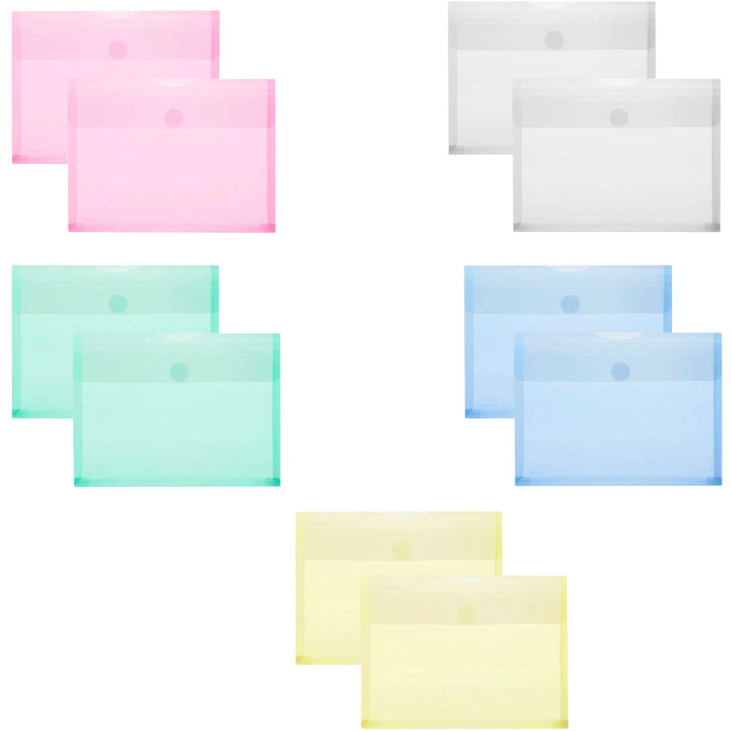 FolderSys Dokumententaschen DIN A5 farbsortiert glatt 0,20 mm | 40114-94 | 1 Pack = 10 St.