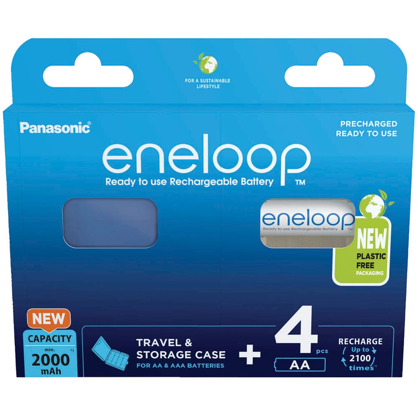 eneloop Akkus Mignon AA 2.000 mAh | 52332199 | 1 Pack = 4 St.