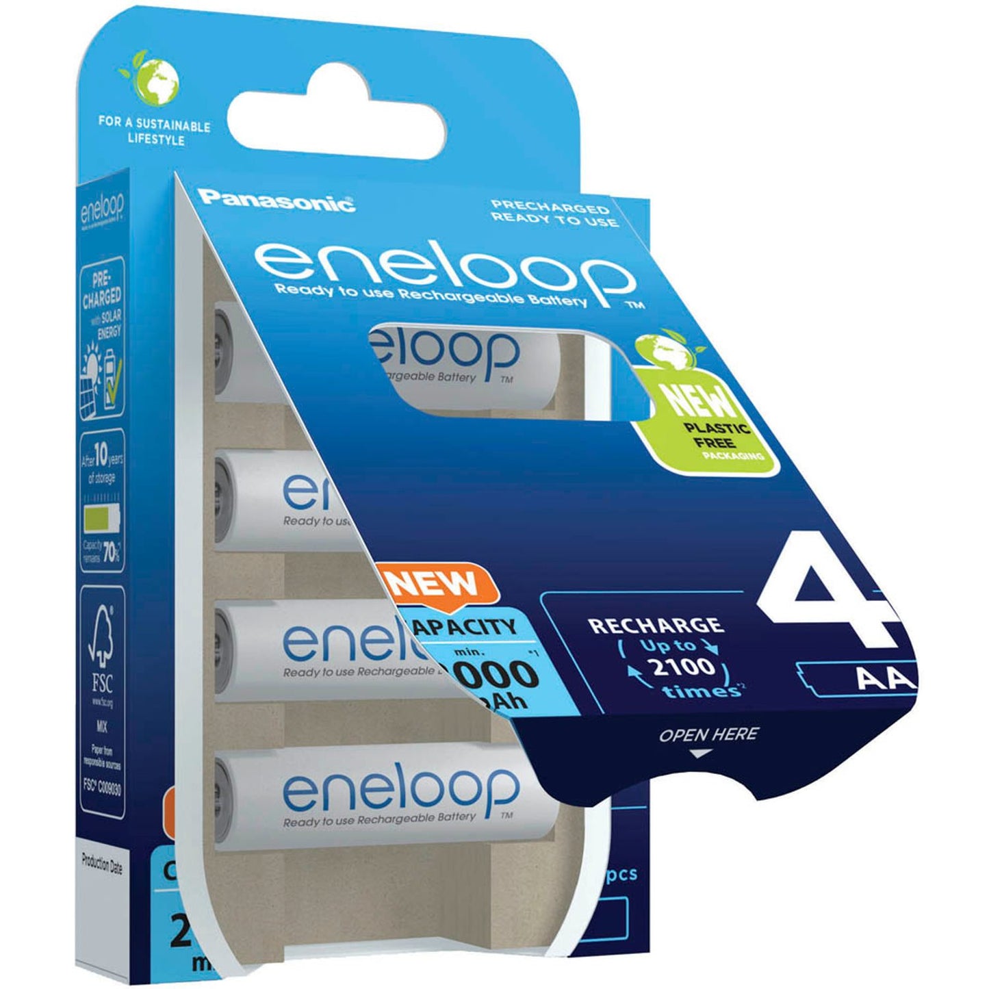 eneloop Akkus Mignon AA 2.000 mAh | 52332199 | 1 Pack = 4 St.