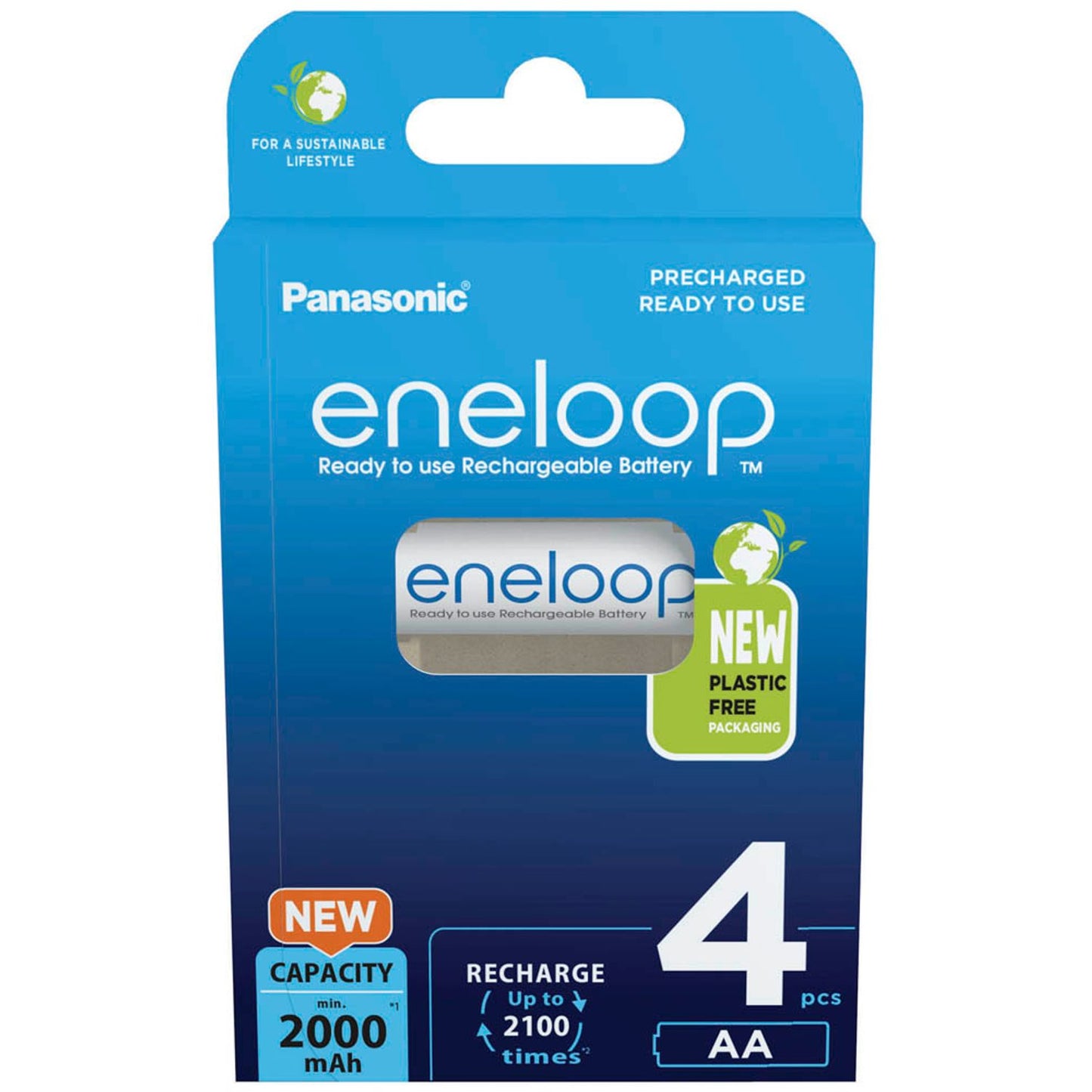 eneloop Akkus Mignon AA 2.000 mAh | 52332199 | 1 Pack = 4 St.
