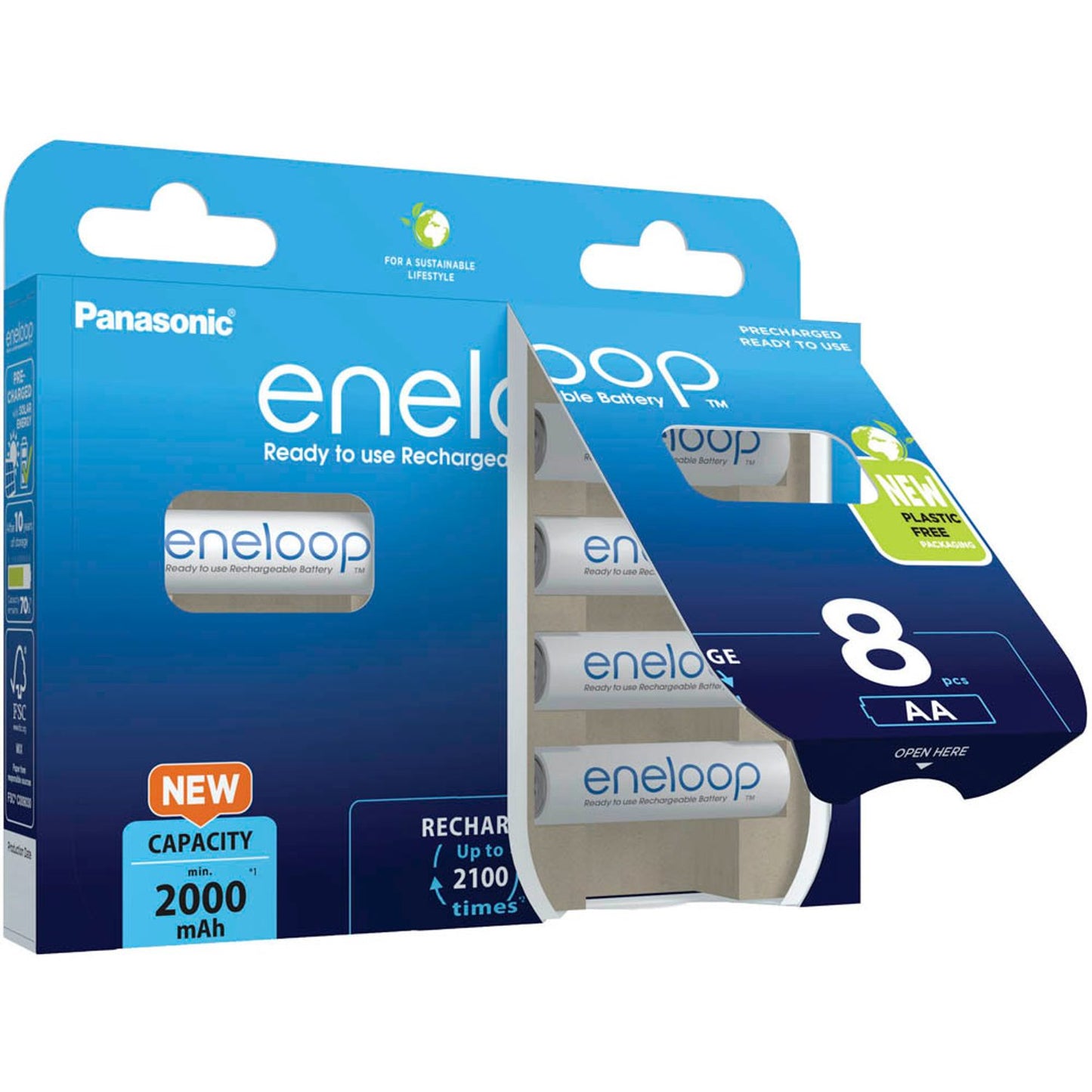 eneloop Akkus Mignon AA 2.000 mAh | 52332149 | 1 Pack = 8 St.