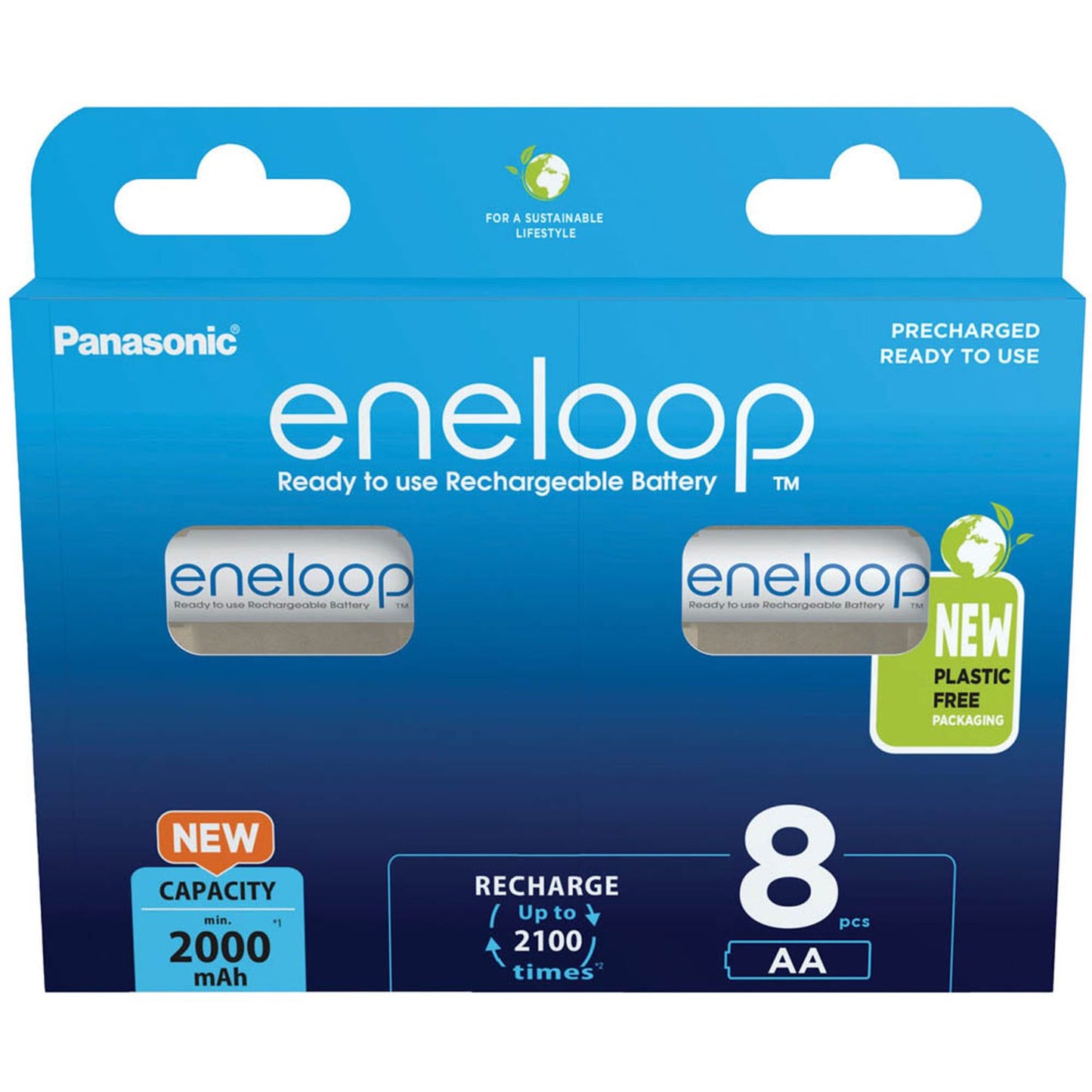 eneloop Akkus Mignon AA 2.000 mAh | 52332149 | 1 Pack = 8 St.
