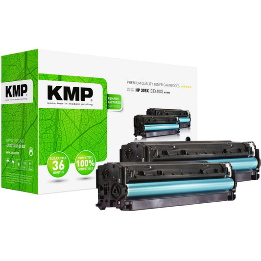 KMP H-T157D schwarz Toner kompatibel zu HP 305X (CE410XD), 2er-Set | 1233,HC21 | 1 Pack = 2 St.