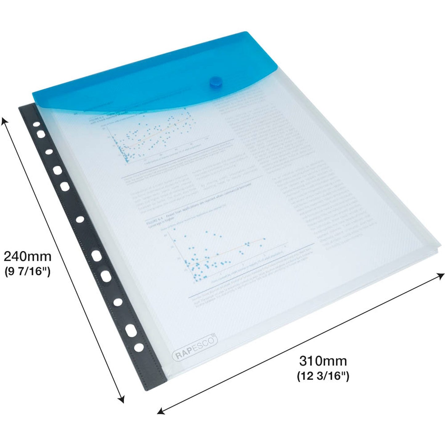 RAPESCO® Dokumententaschen DIN A4 farbsortiert glatt | 1630 | 1 Pack = 5 St.