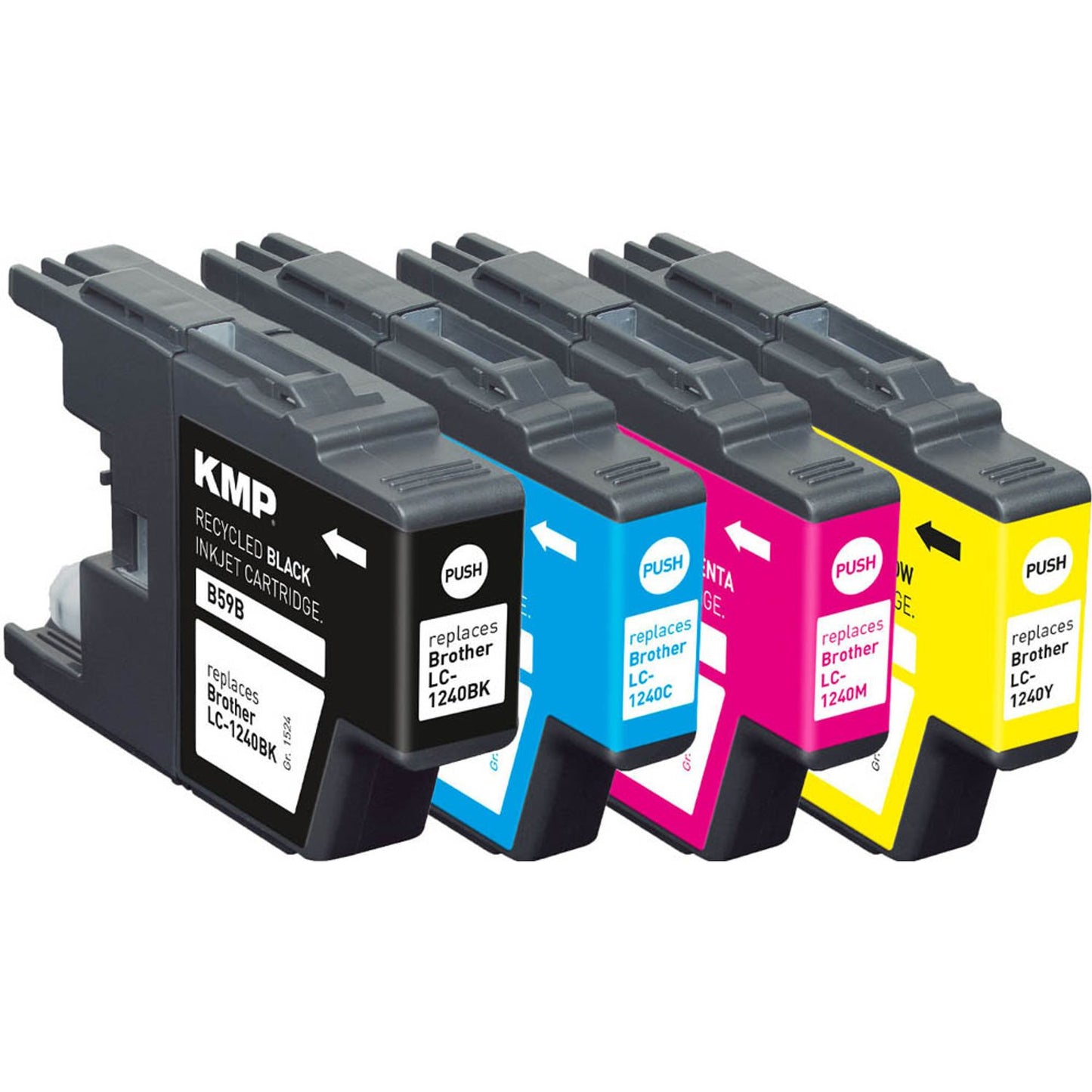 KMP B59V schwarz, cyan, magenta, gelb Druckerpatronen kompatibel zu brother LC1240VALBP, 4er-Set | 1524,4805 | 1 Pack = 4 St.