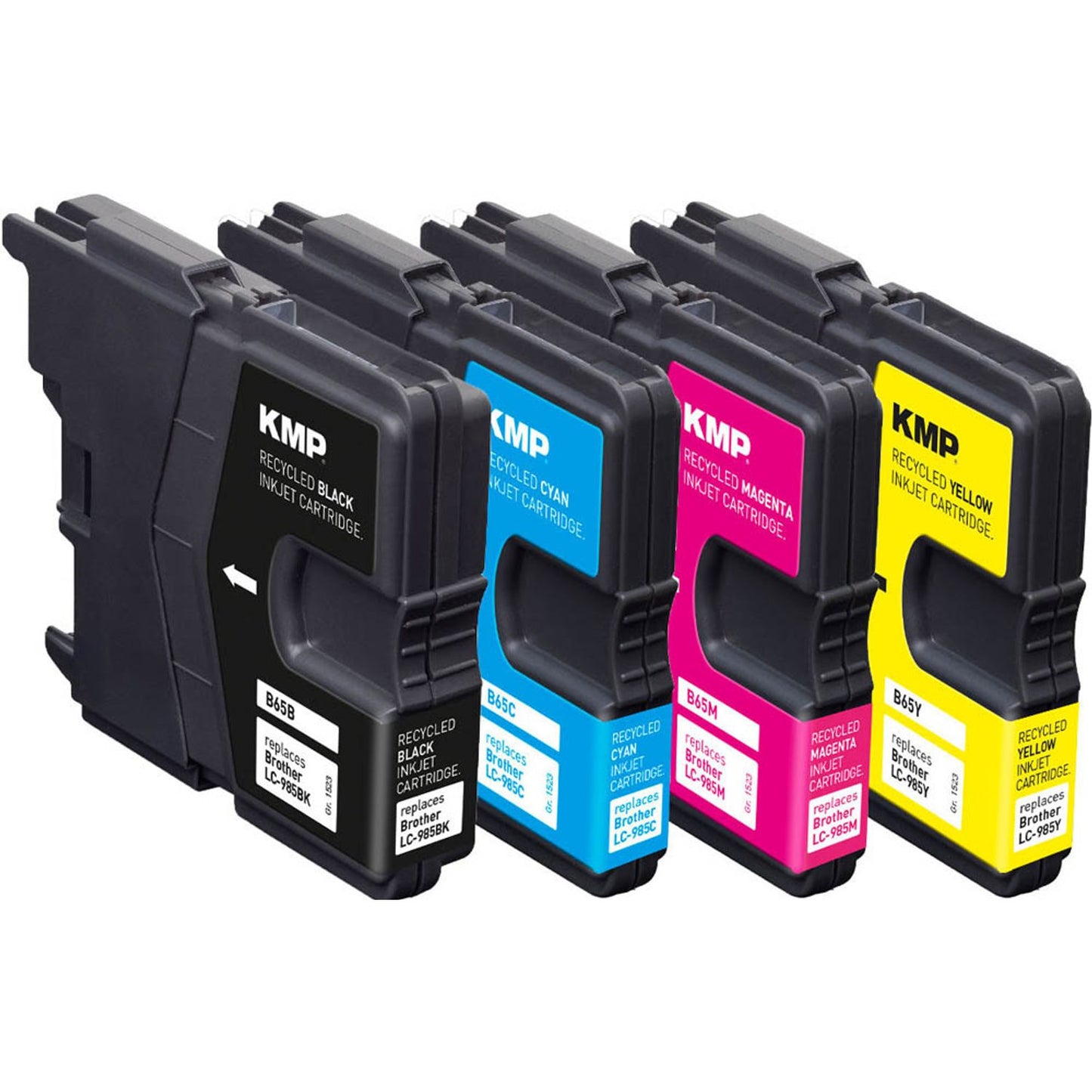 KMP B65V schwarz, cyan, magenta, gelb Druckerpatronen kompatibel zu brother LC985VALBP , 4er-Set | 1523,4005 | 1 Pack = 4 St.