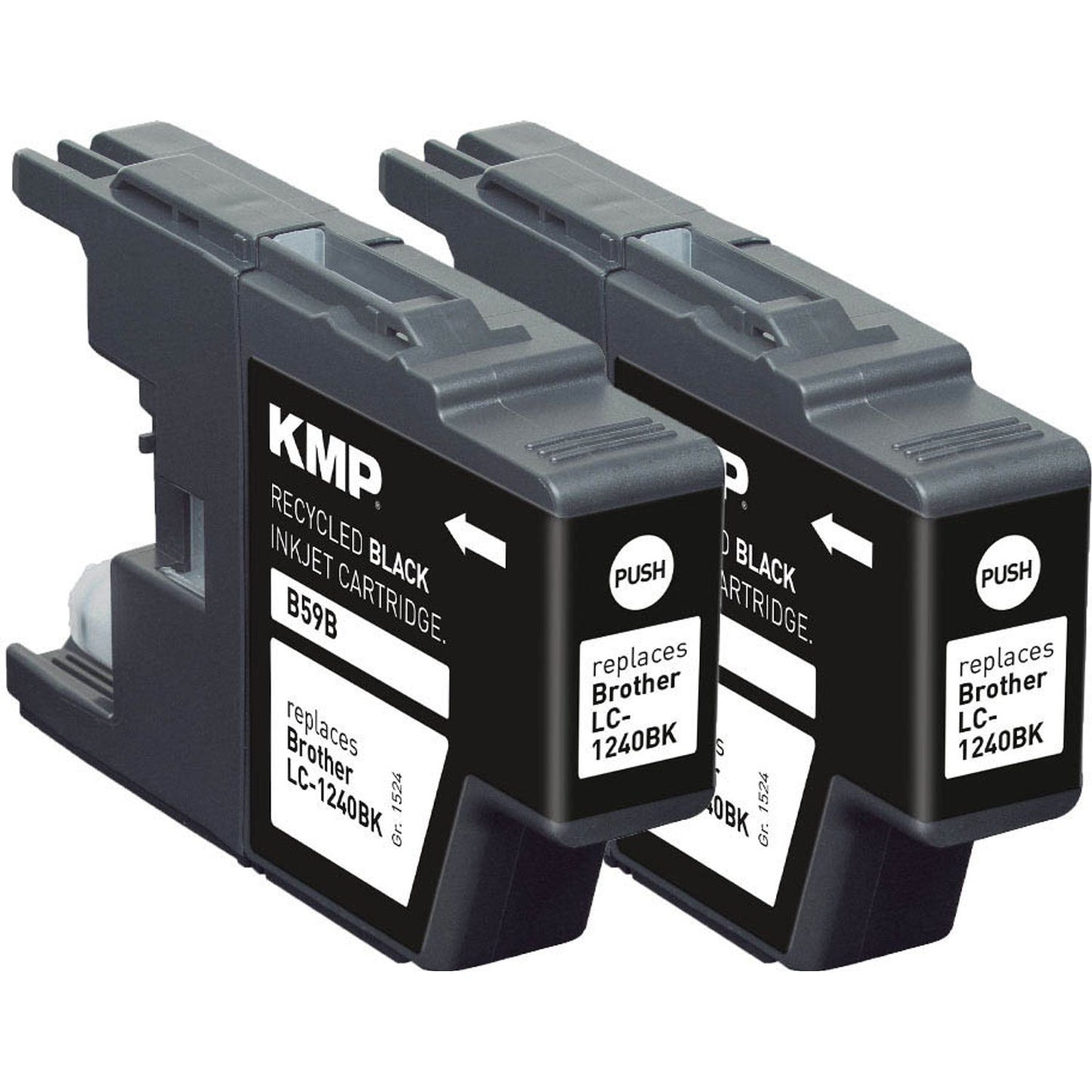 KMP B59D schwarz Druckerpatronen kompatibel zu brother LC1240BKBP2DR, 2er-Set | 1524,4821 | 1 Pack = 2 St.