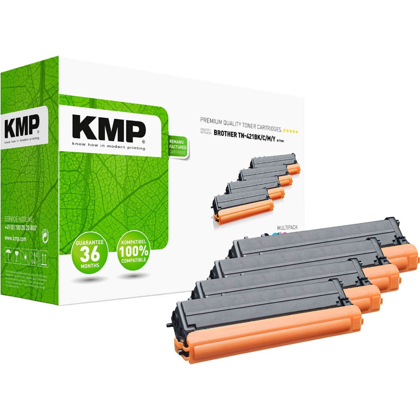 KMP B-T98V schwarz, cyan, magenta, gelb Toner kompatibel zu brother TN421BK/C/M/Y, 4er-Set | 1265,0005 | 1 Pack = 4 St.