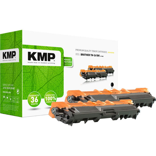 KMP B-T48D schwarz Toner kompatibel zu brother TN241BK, 2er-Set | 1245,0021 | 1 Pack = 2 St.