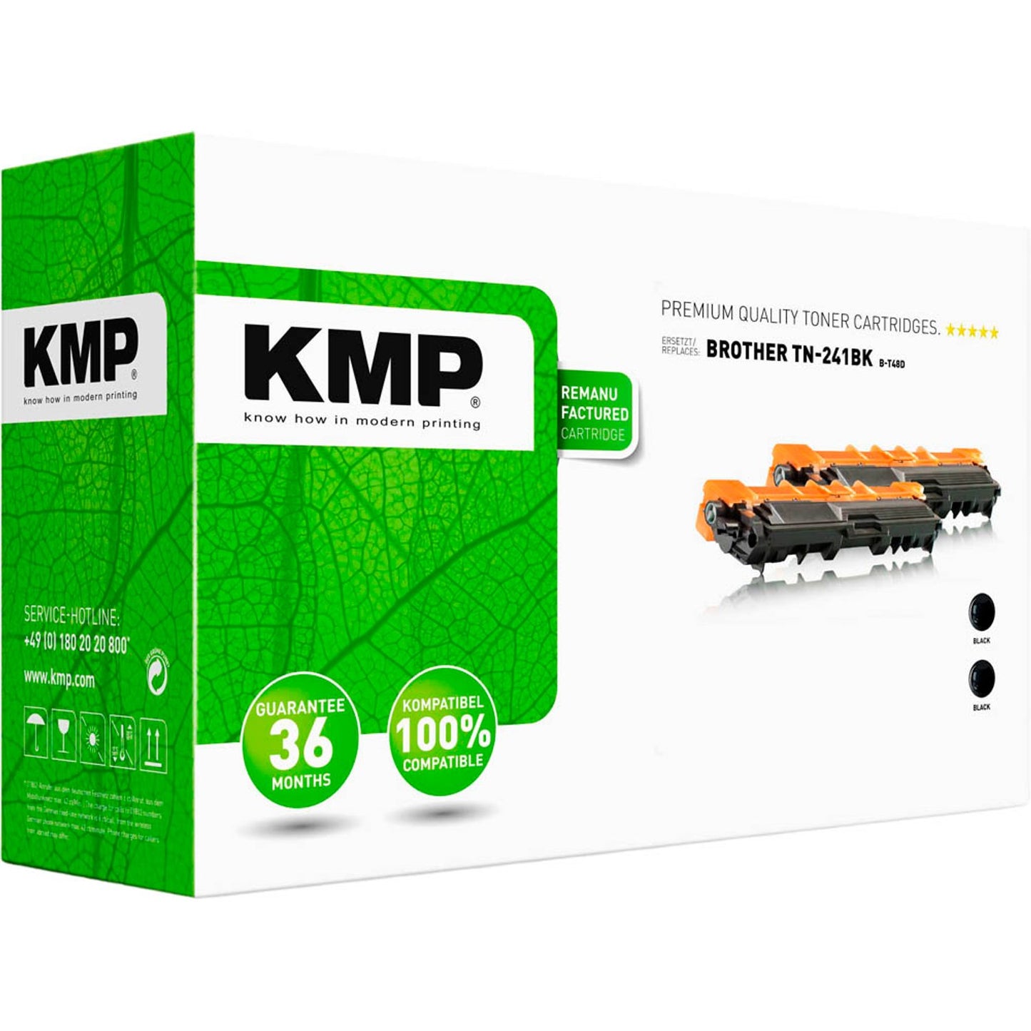 KMP B-T48D schwarz Toner kompatibel zu brother TN241BK, 2er-Set | 1245,0021 | 1 Pack = 2 St.