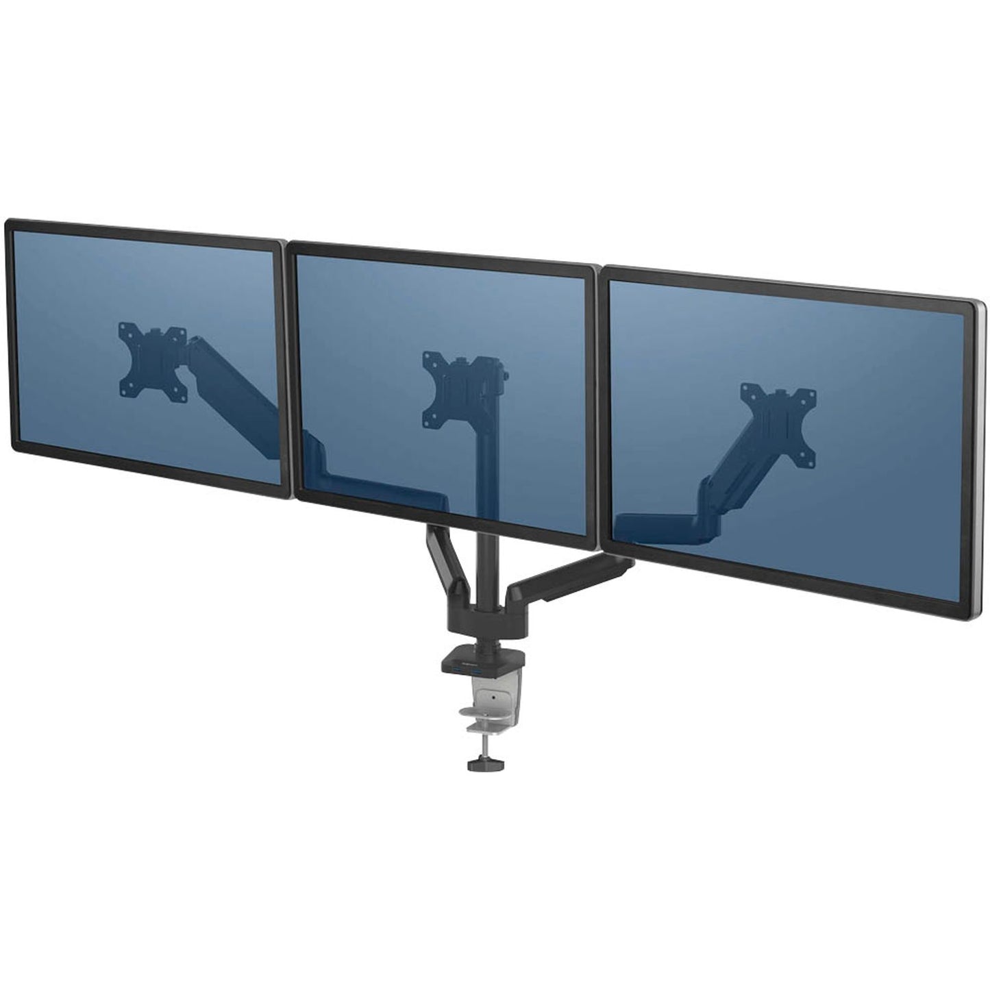 Fellowes Monitor-Halterung Platinum Series schwarz für 3 Monitore, Tischklemme, Tischbohrung | 8042601