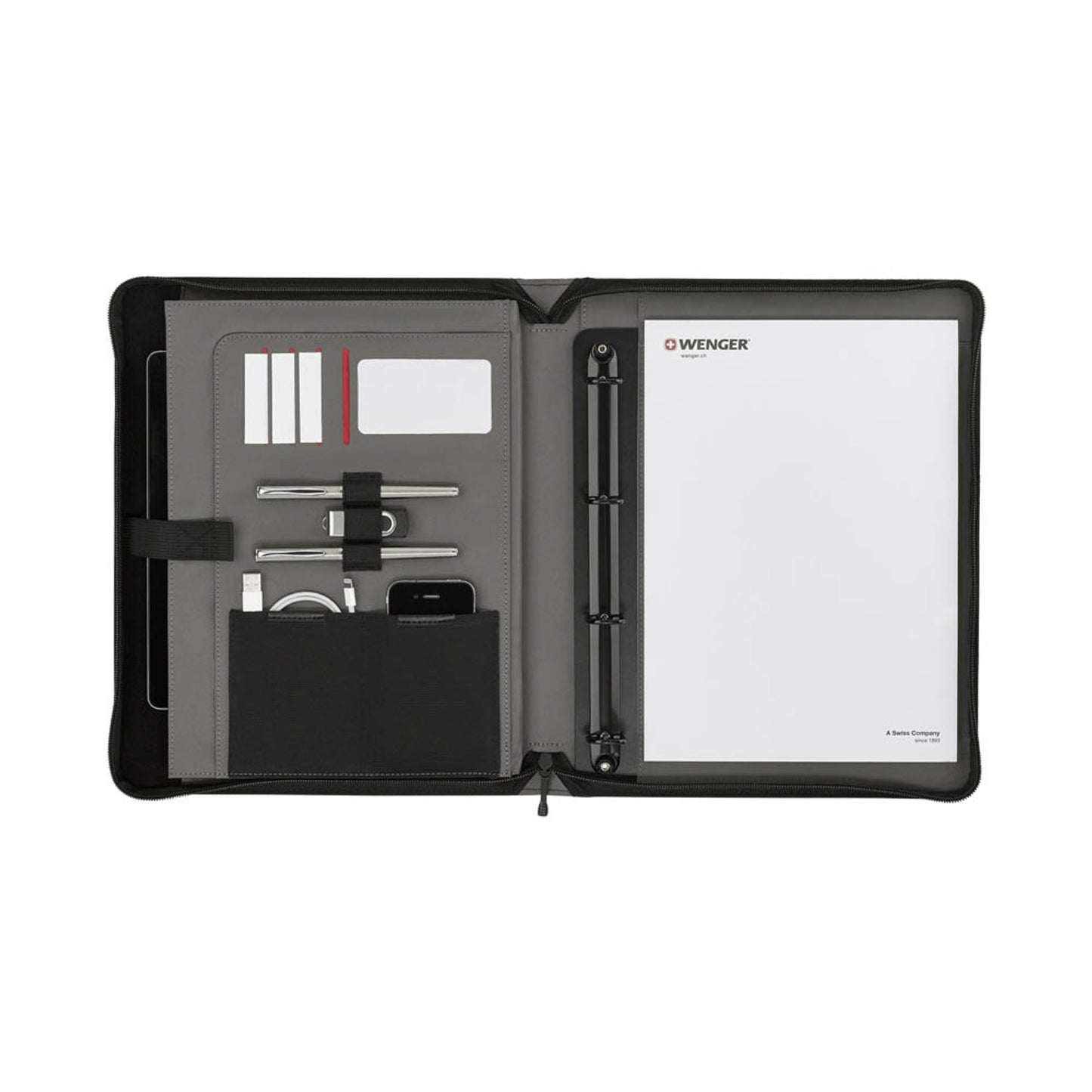 WENGER Ringbuchmappe Venture Kunstfaser DIN A4 schwarz | 611710