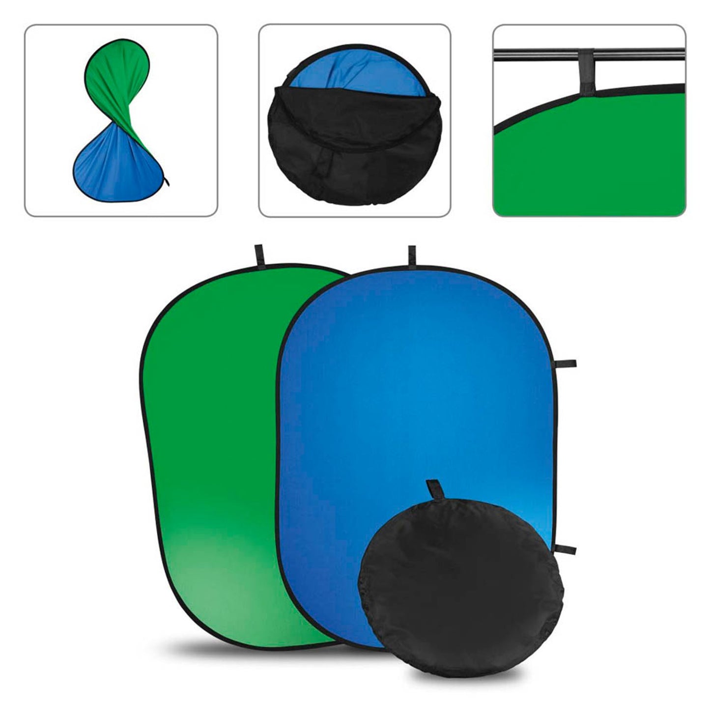 hama Falthintergrund Green Screen 2in1 4:3, 150 x 200 cm Projektionsfläche | 21570