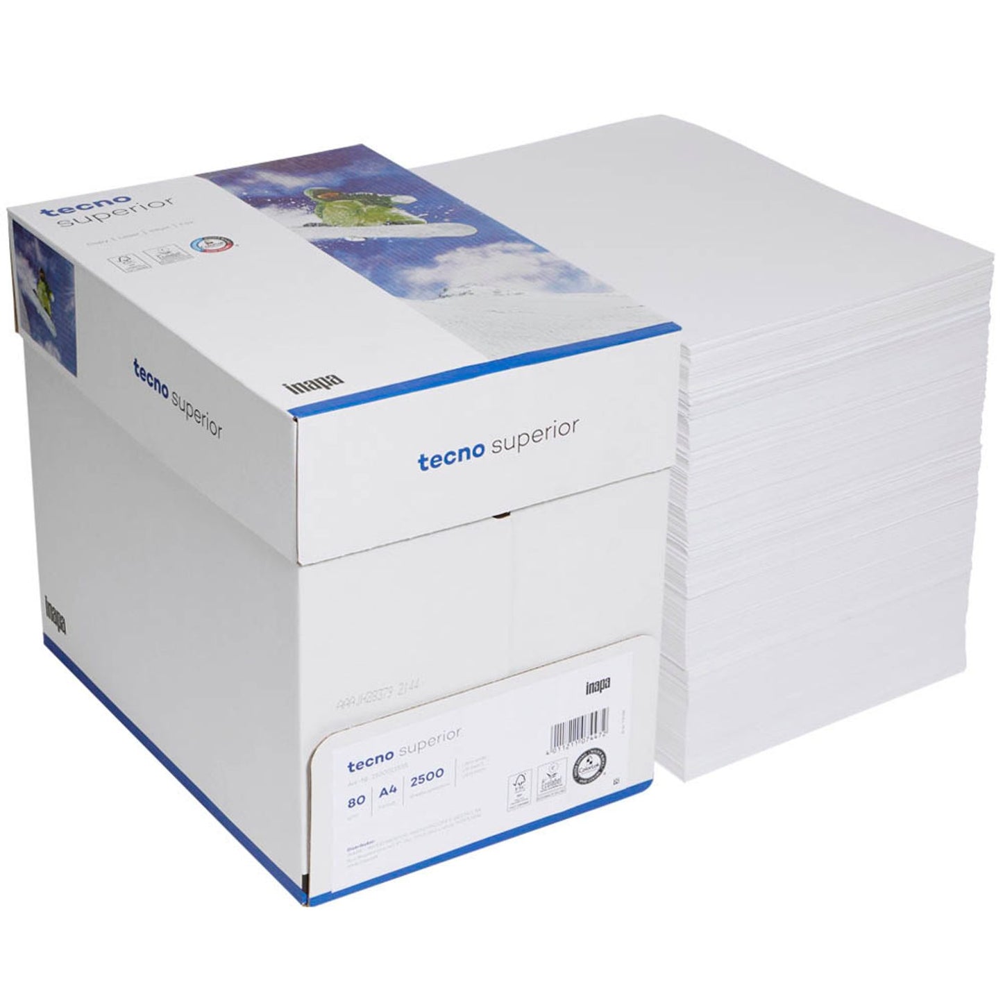 tecno Kopierpapier superior DIN A4 80 g/qm Maxi-Box | 2100011535 | 1 Box = 2.500 Blatt