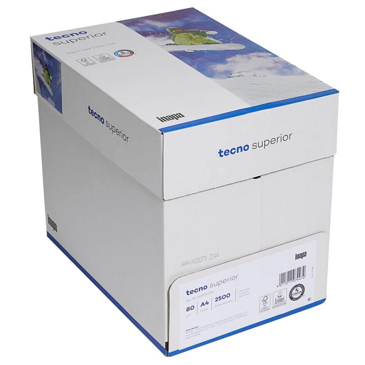 tecno Kopierpapier superior DIN A4 80 g/qm Maxi-Box | 2100011535 | 1 Box = 2.500 Blatt