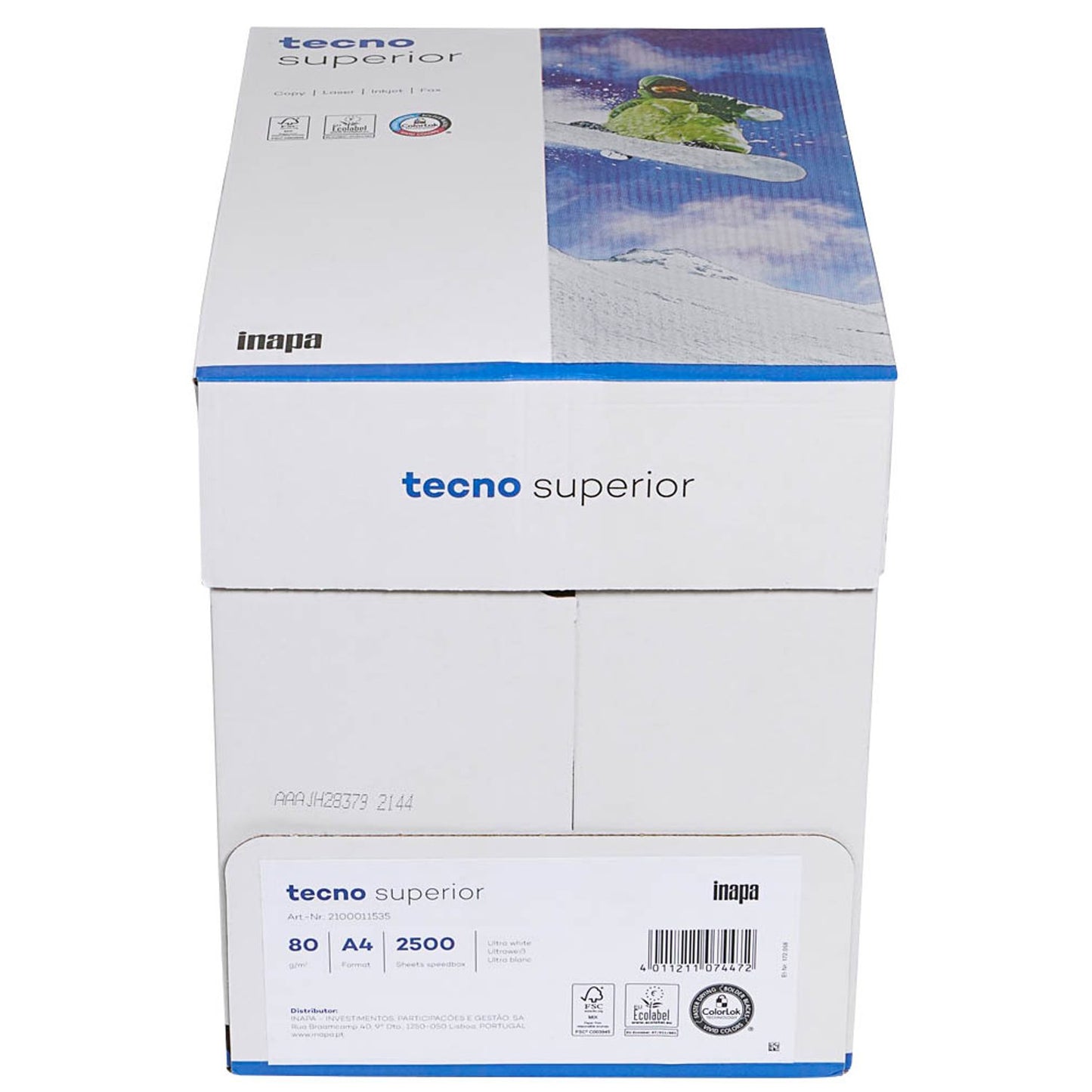 tecno Kopierpapier superior DIN A4 80 g/qm Maxi-Box | 2100011535 | 1 Box = 2.500 Blatt