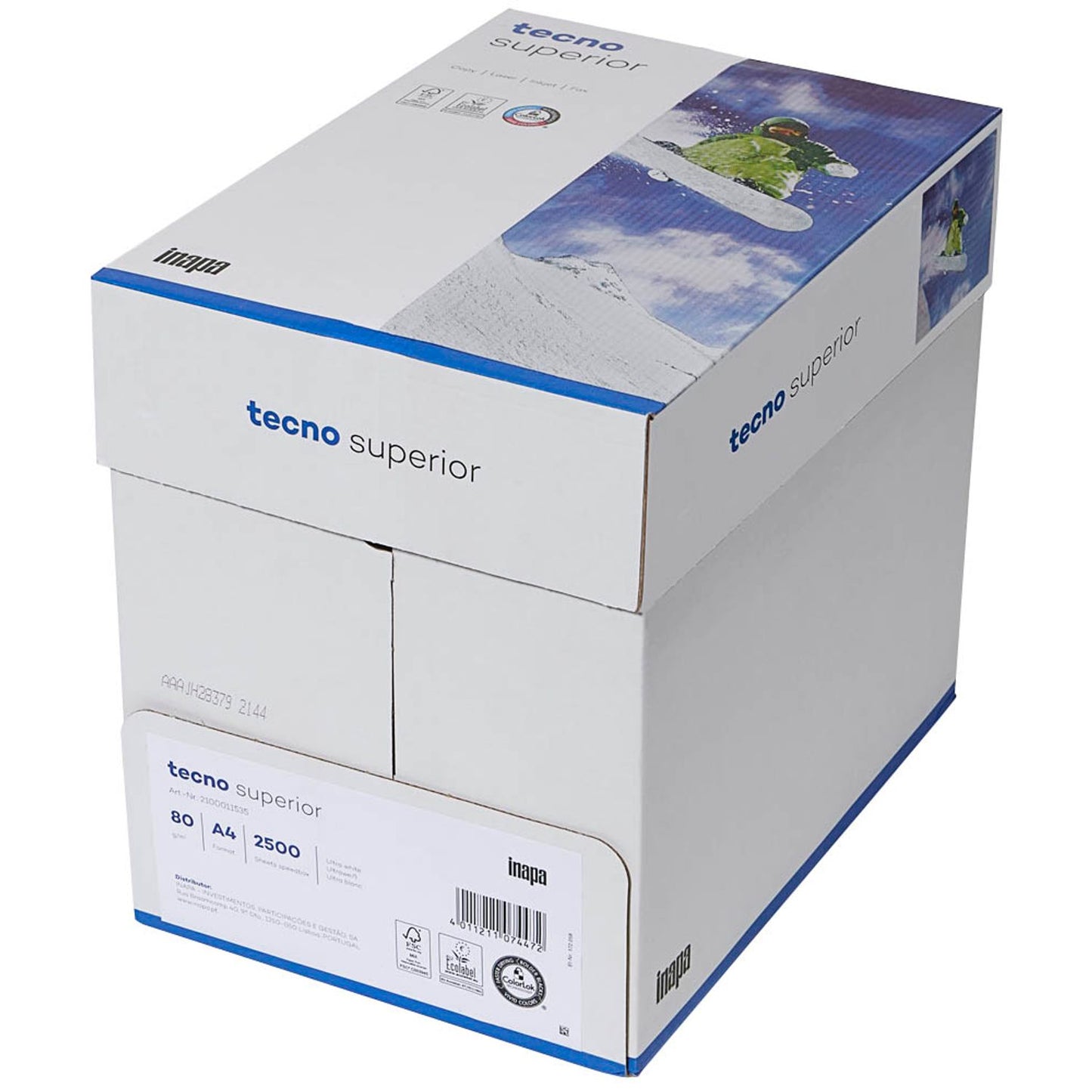 tecno Kopierpapier superior DIN A4 80 g/qm Maxi-Box | 2100011535 | 1 Box = 2.500 Blatt