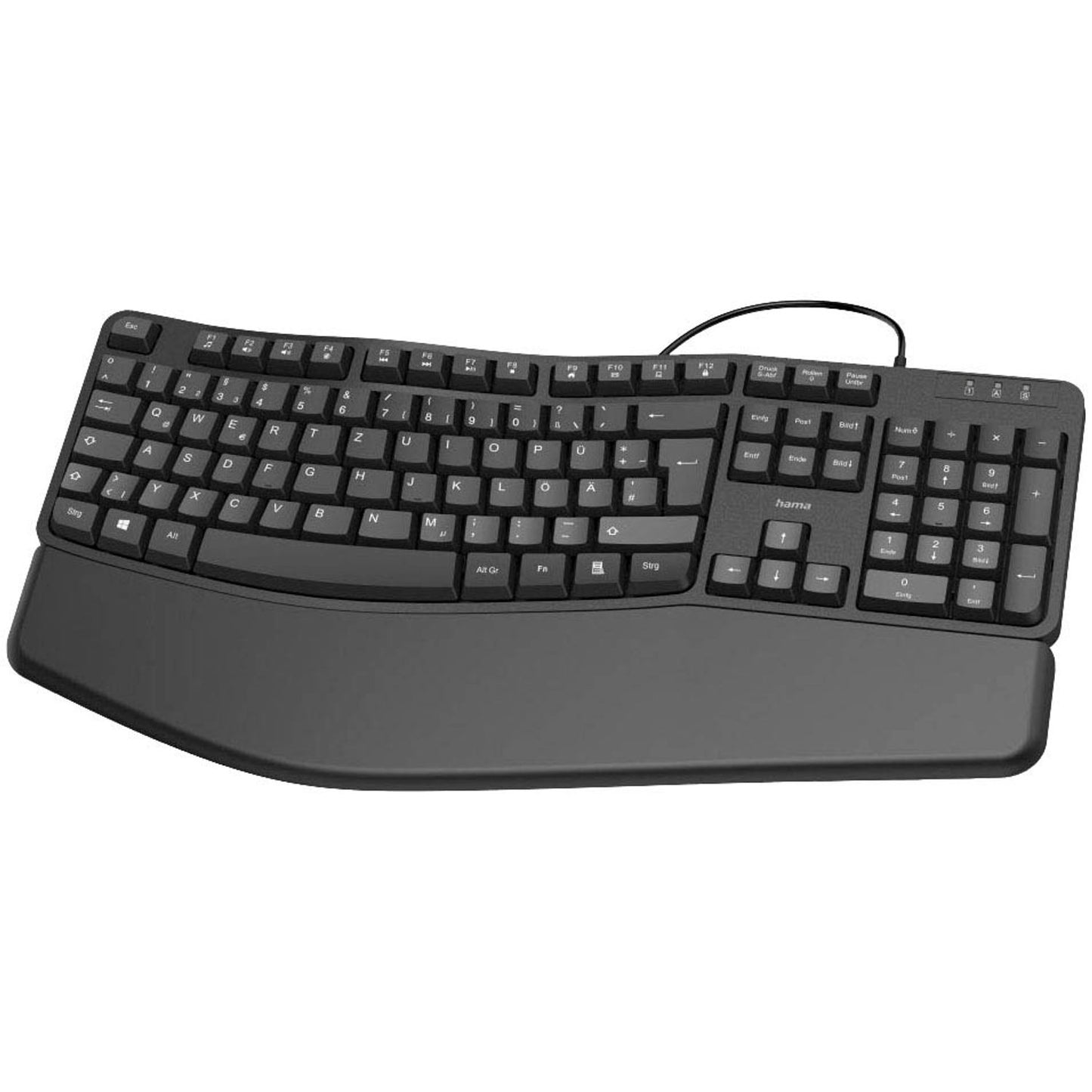 hama EKC-400 ergonomische Tastatur kabelgebunden schwarz | 182630