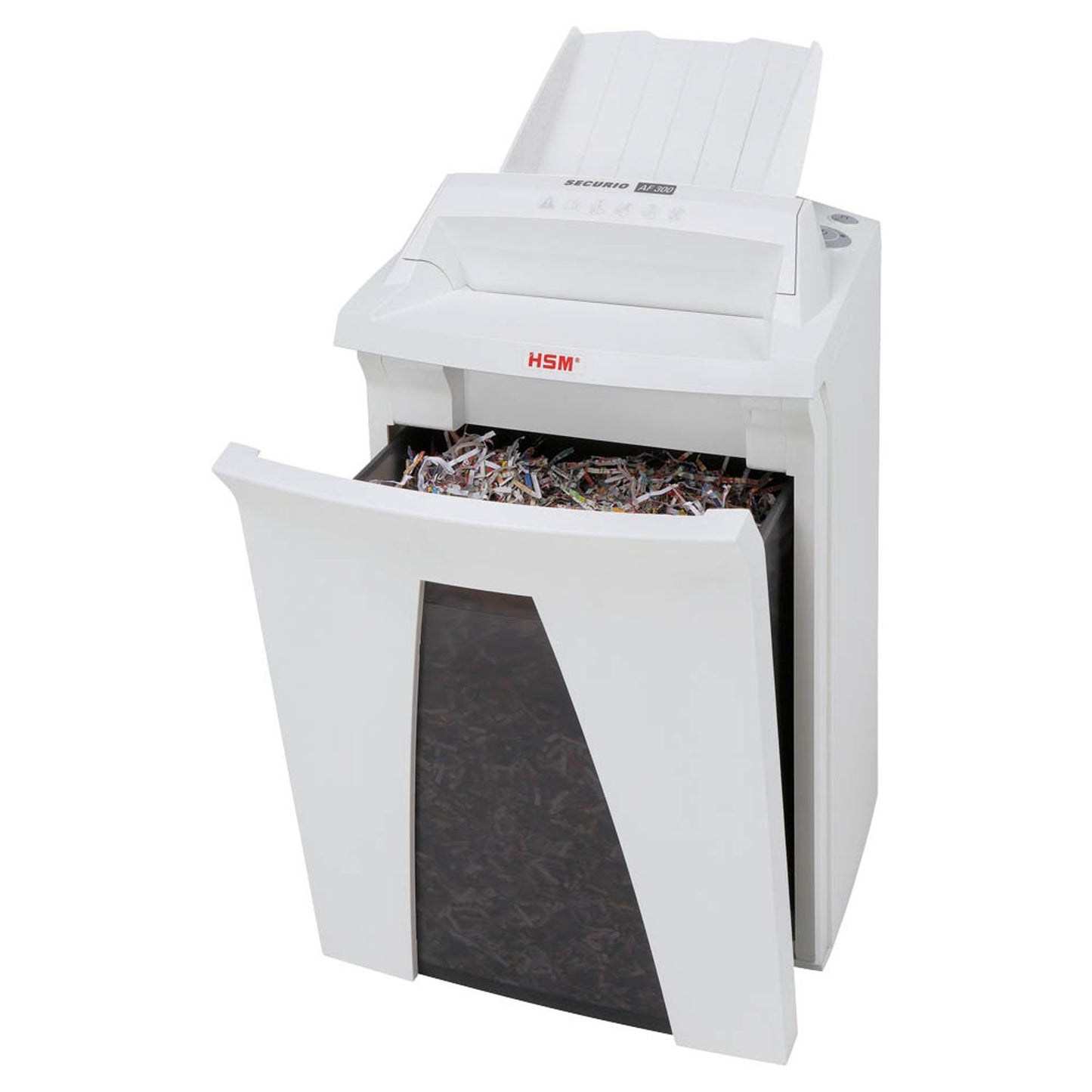 HSM SECURIO AF300 Aktenvernichter mit Partikelschnitt P-6, 0,78 x 11 mm, bis , weiß | 2095121