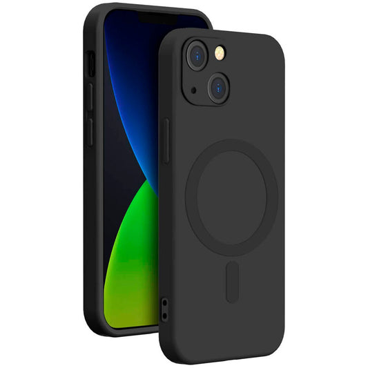 bigben Soft Case mit MagSafe Handy-Cover für Apple iPhone 14 Plus schwarz | COVMAGIP14MBL