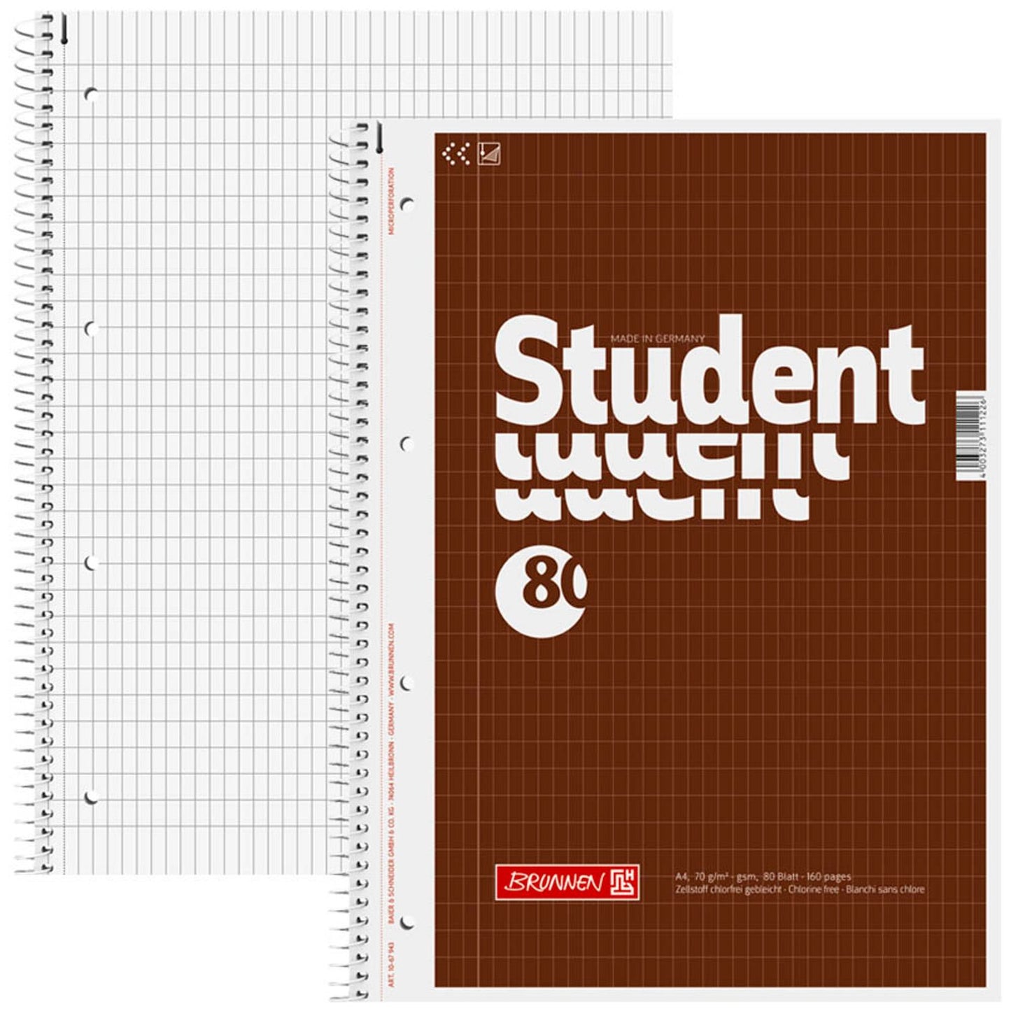 BRUNNEN Collegeblock Student Lineatur 23 rautiert DIN A4 Innenrand | 1067943