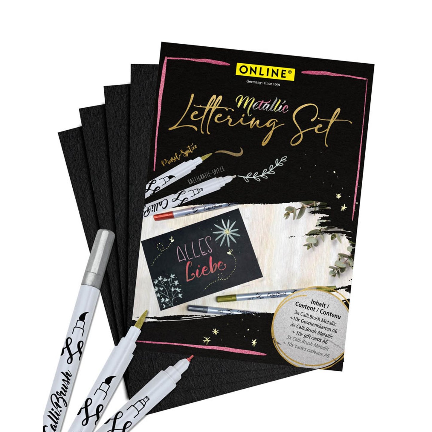 ONLINE® Calli.Brush Metallic Brush-Pens farbsortiert | 19131