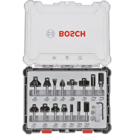 BOSCH Mixed Set Fräser-Set 15-teilig | 2607017472