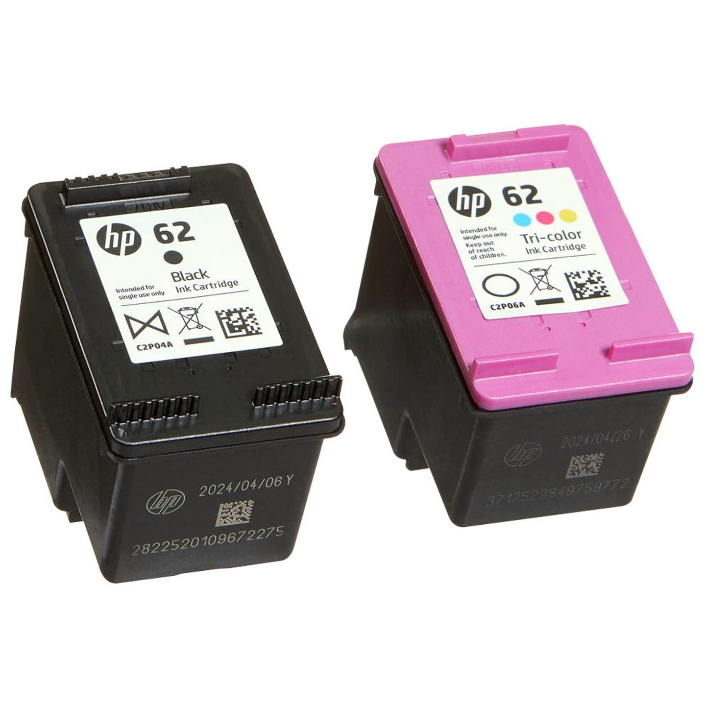 HP 62 () schwarz, color Druckerpatronen, 2er-Set | N9J71AE | 1 Pack = 2 St.