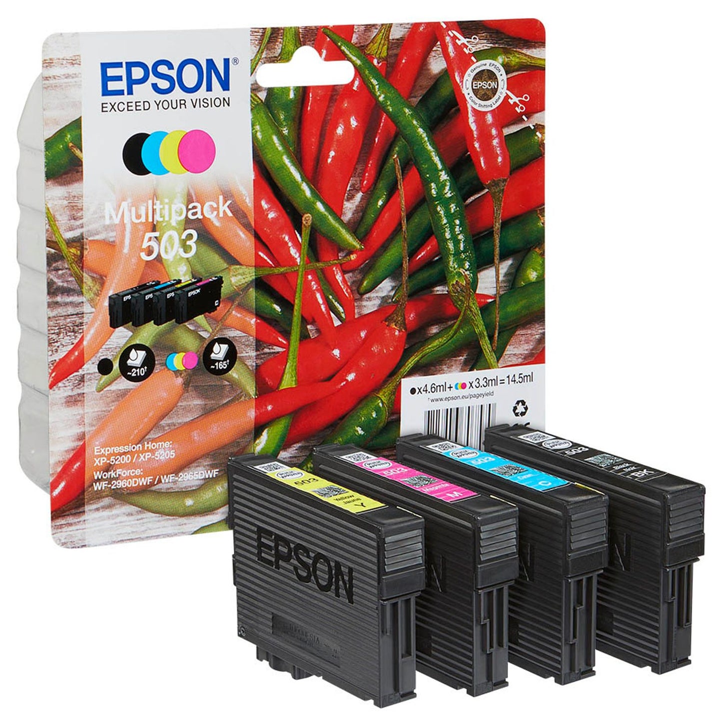 EPSON 503/T09Q64 schwarz, cyan, magenta, gelb Druckerpatronen, 4er-Set | C13T09Q64010 | 1 Pack = 4 St.