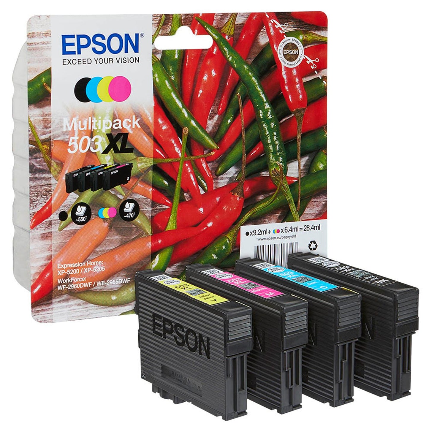 EPSON 503XL/T09R64 schwarz, cyan, magenta, gelb Druckerpatronen, 4er-Set | C13T09R64010 | 1 Pack = 4 St.