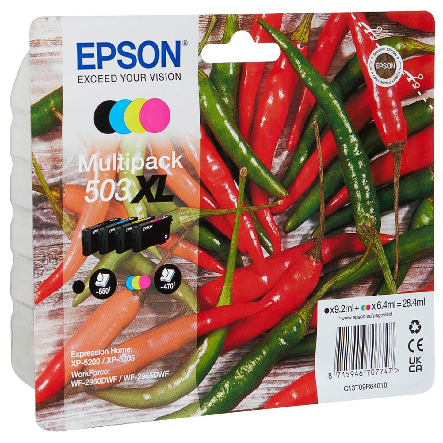 EPSON 503XL/T09R64 schwarz, cyan, magenta, gelb Druckerpatronen, 4er-Set | C13T09R64010 | 1 Pack = 4 St.